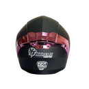 CASCO PARA MOTO XTREME NEGRO VISOR ROSADO ALERON CROMADO