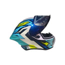 Casco moto KRAIN BLANCO CELESTE IRIDIUM