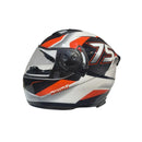 Casco moto Shiro BLANCO NARANCA ECER DOT