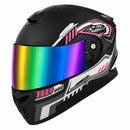 Casco Moto Mujer Dama Integrado Doble Visor Negro