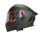 CASCO PARA MOTO XTREME NEGRO VISOR ROSADO DIA Y NOCHE