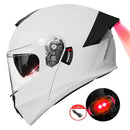 CASCO MOTO AXK ARTICULADO BLANCO CON LED