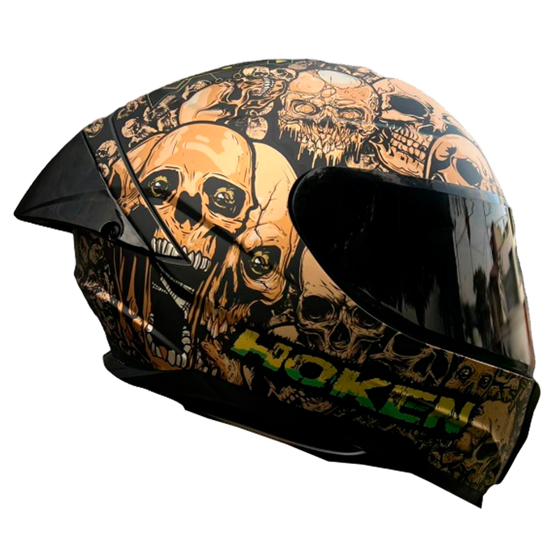 CASCO MOTO HOKEN DOBLE VISOR CON ALERON CERTIFICADO ECER 2206 CALAVERA Importaciones Pegaso