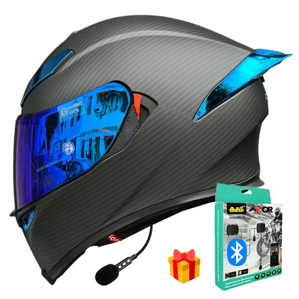 CASCO MOTO AXOR EX BIHR ZAFIRO REVO AZUL DOBLE VISOR