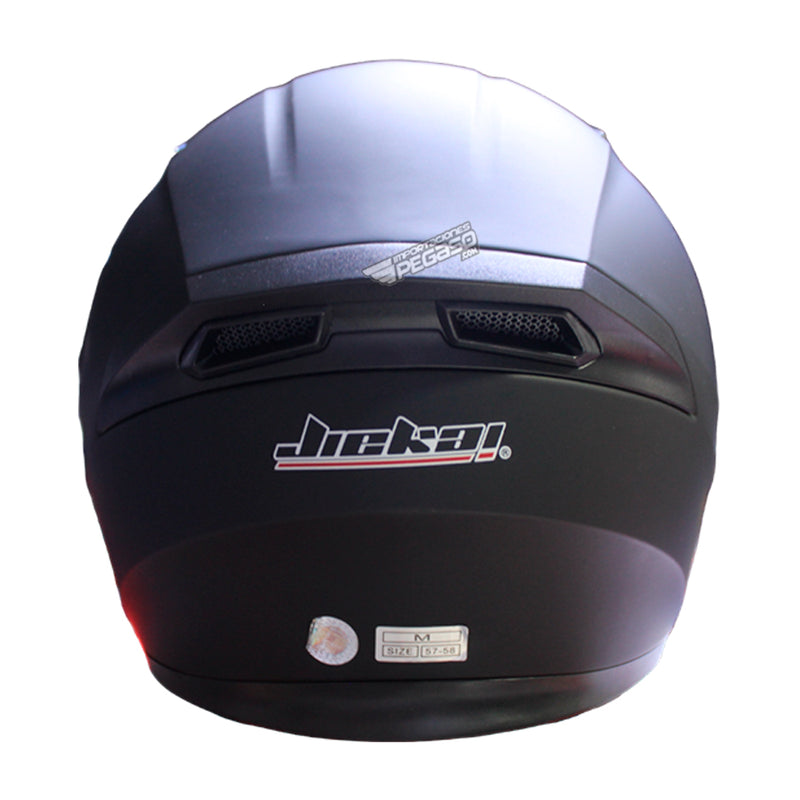 CASCO MOTO JIEKAI DOBLE VISOR CERTIFICADO NEGRO MATE VISOR IRIDIUM