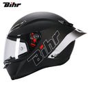 CASCO MOTO BIHR FIBRA DE CARBONO MATE ALERON ESPEJADO