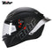 CASCO MOTO BIHR FIBRA DE CARBONO MATE ALERON ESPEJADO