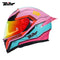 CASCO MOTO BIHR DOBLE VISOR ROSADO MATE VISOR GOLDEN DAMA MUJER