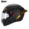 CASCO MOTO BIHR FIBRA DE CARBONO MATE ALERON DORADO