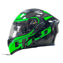 CASCO MOTO ABATIBLE HRO ZILET BRILLO VERDE