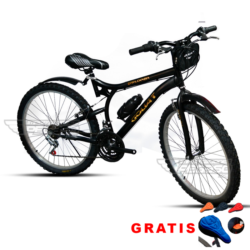 BICICLETA MONTAÑERA MTB ARO 26 AROS ALUMINIO NEGRO MONTAÑA