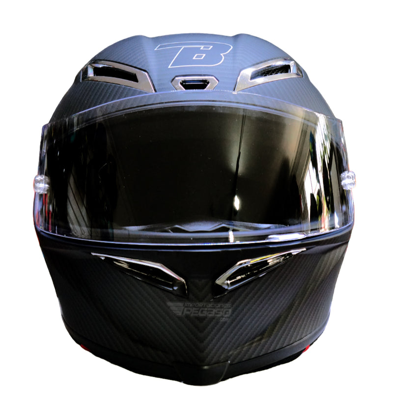 CASCO MOTO BIHR FIBRA DE CARBONO MATE ALERON ESPEJADO