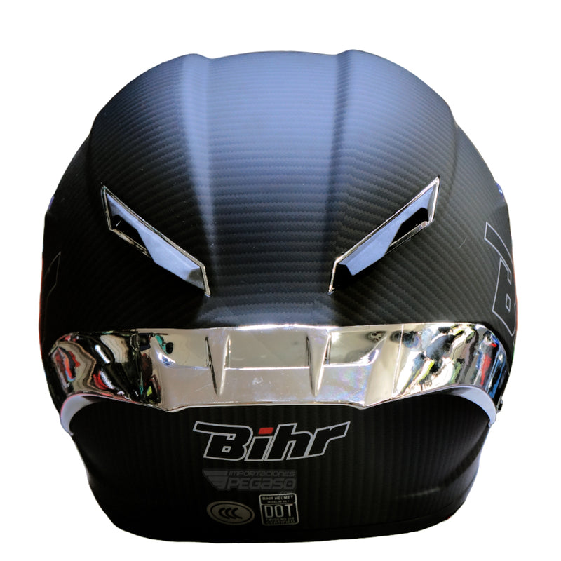 CASCO MOTO BIHR FIBRA DE CARBONO MATE ALERON ESPEJADO