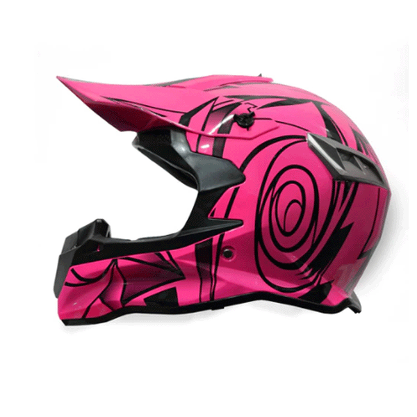 CASCO MOTO CROSS CERTIFICADO ROSADO BRILLO